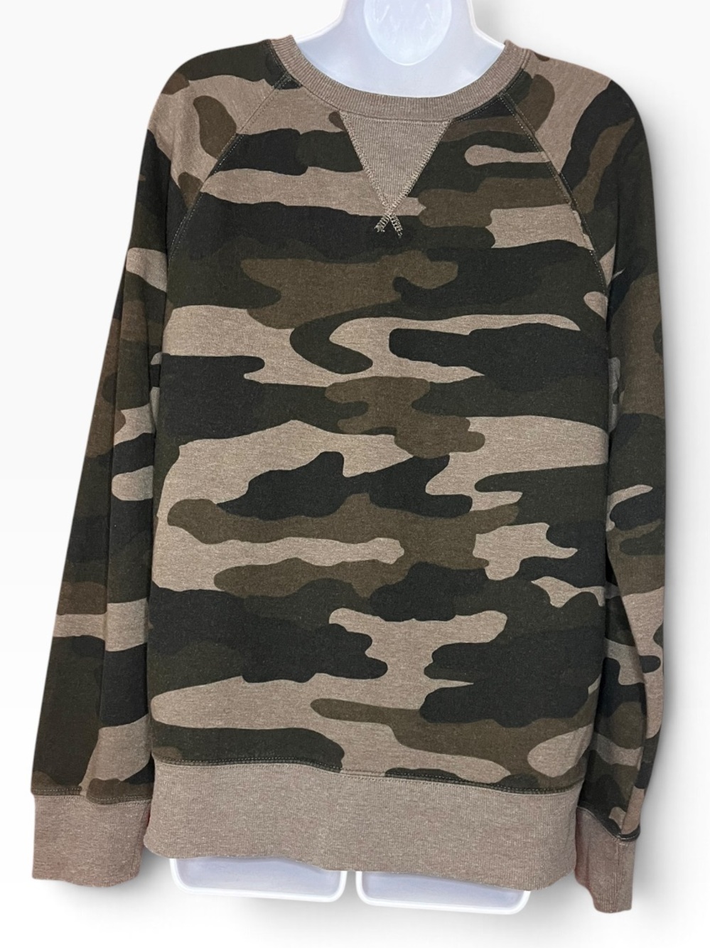 Lucky Brand Men's Camouflage Crewneck Sweatshirt - Olive & Tan